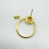 Gold Plated CZ Sun Set Hoop Earrings in Sterling Silver 925