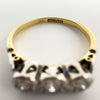 Vintage 18ct Gold & Platinum 0.20ct Diamond Trilogy Engagement Ring Size N - O