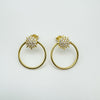 Gold Plated CZ Sun Set Hoop Earrings in Sterling Silver 925