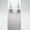 Mini Skull Drop Earrings on Shepherds Hooks in Sterling Silver 925 