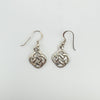 Celtic Knot Drop Shepherds Hook Earrings in Sterling Silver 925