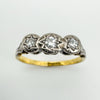 Vintage 18ct Gold & Platinum 0.20ct Diamond Trilogy Engagement Ring Size N - O