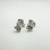 Natural Diamond Lovers Knot Stud Earrings in Sterling Silver 925 NEW