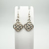 Celtic Knot Drop Shepherds Hook Earrings in Sterling Silver 925