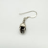 Mini Skull Drop Earrings on Shepherds Hooks in Sterling Silver 925 