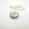 Vintage Engraved Heart Locket & 16" Snake Chain in Sterling Silver Chain 925