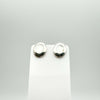 White Oval Mother of Pearl Earrings in Sterling Silver 925