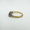 Vintage 18ct Gold & Platinum 0.20ct Diamond Trilogy Engagement Ring Size N - O