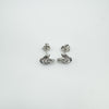 Natural Diamond Lovers Knot Stud Earrings in Sterling Silver 925 NEW