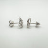 Natural Diamond Lovers Knot Stud Earrings in Sterling Silver 925 NEW