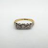 Vintage 18ct Gold & Platinum 0.20ct Diamond Trilogy Engagement Ring Size N - O