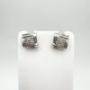 Natural Diamond Square Stud Earrings in Sterling Silver 925